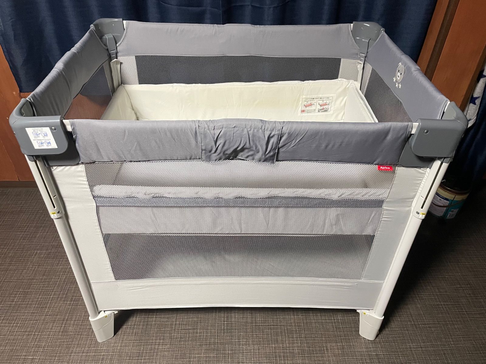 美品❗️ Aprica アップリカ ココネルエアー グレーベア 収納袋&説明