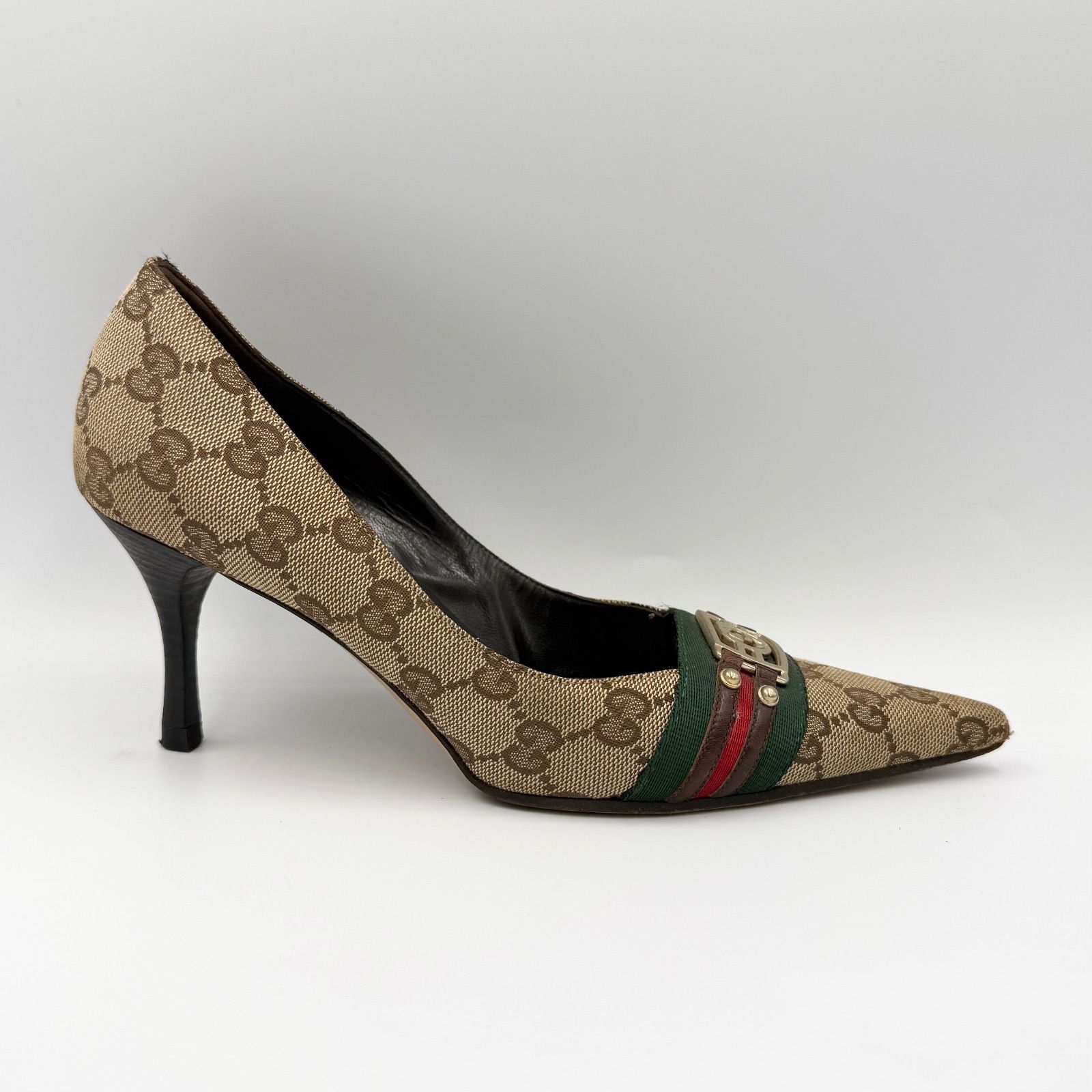 グッチ パンプス GG柄 レディース 36½ 23cm 23.5cm ヒール GUCCI