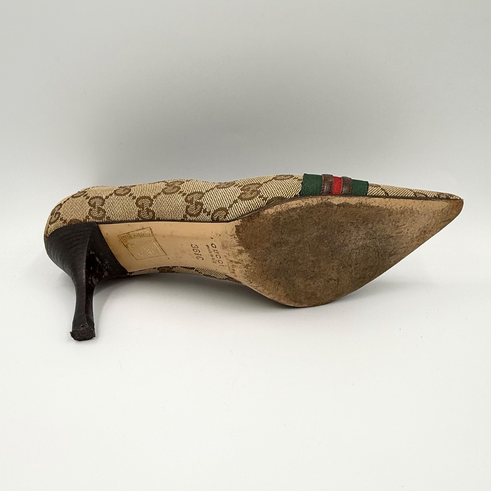 グッチ パンプス GG柄 レディース 36½ 23cm 23.5cm ヒール GUCCI