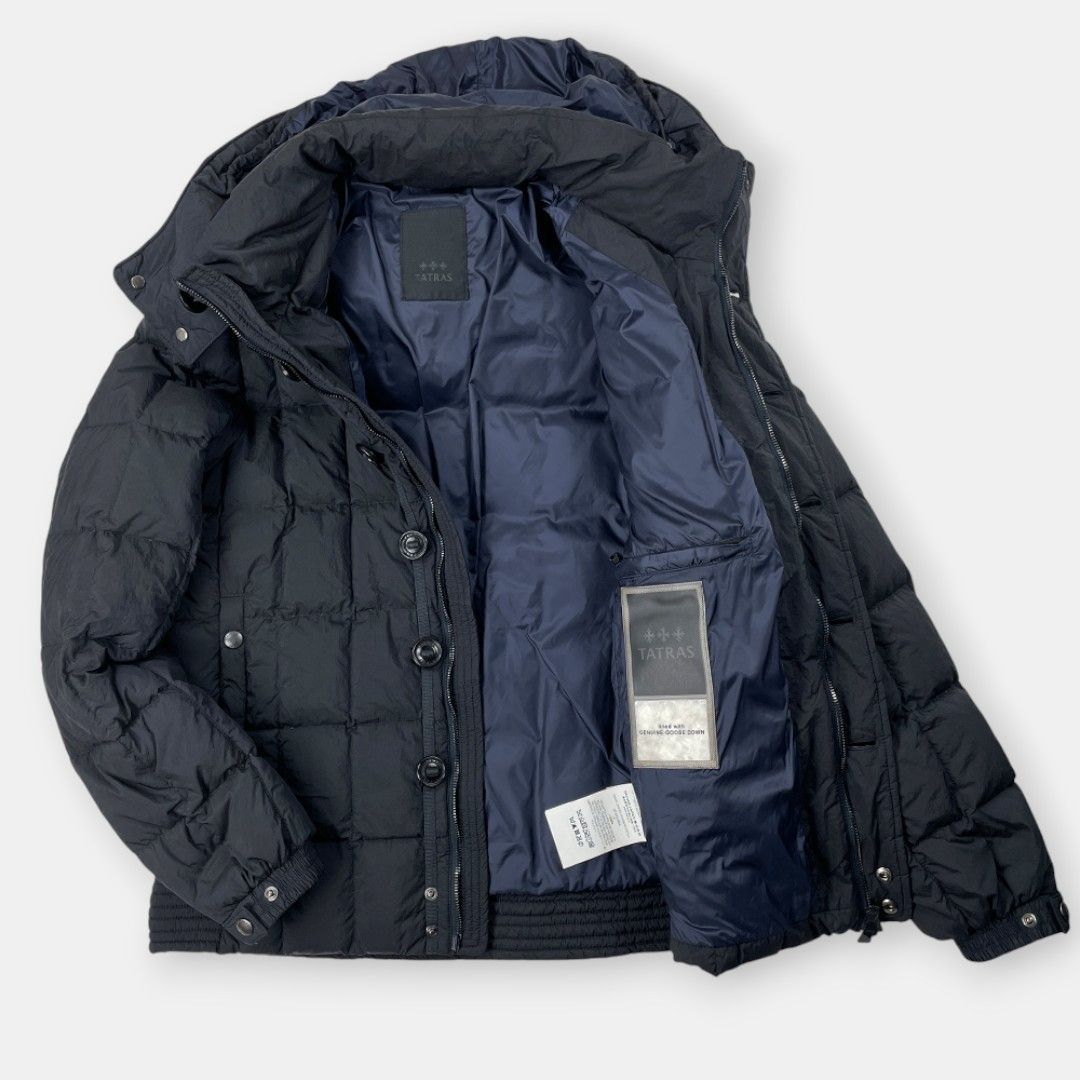 【美品】TATRAS ダウンジャケット 紺 メンズ 05 TATRAS タトラス ダウンジャケット ワッシャー 加工 ナノユニバース