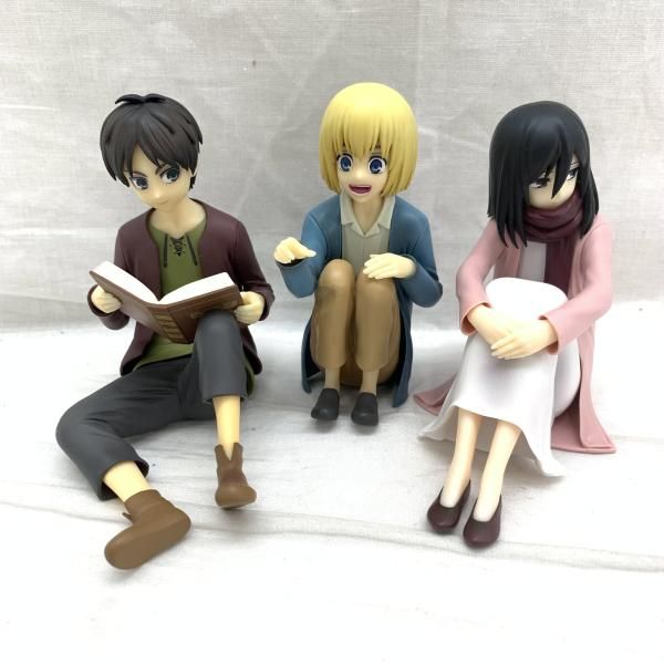 中古】現状品)A賞 エレン＆ミカサ＆アルミン ～壁の外の世界