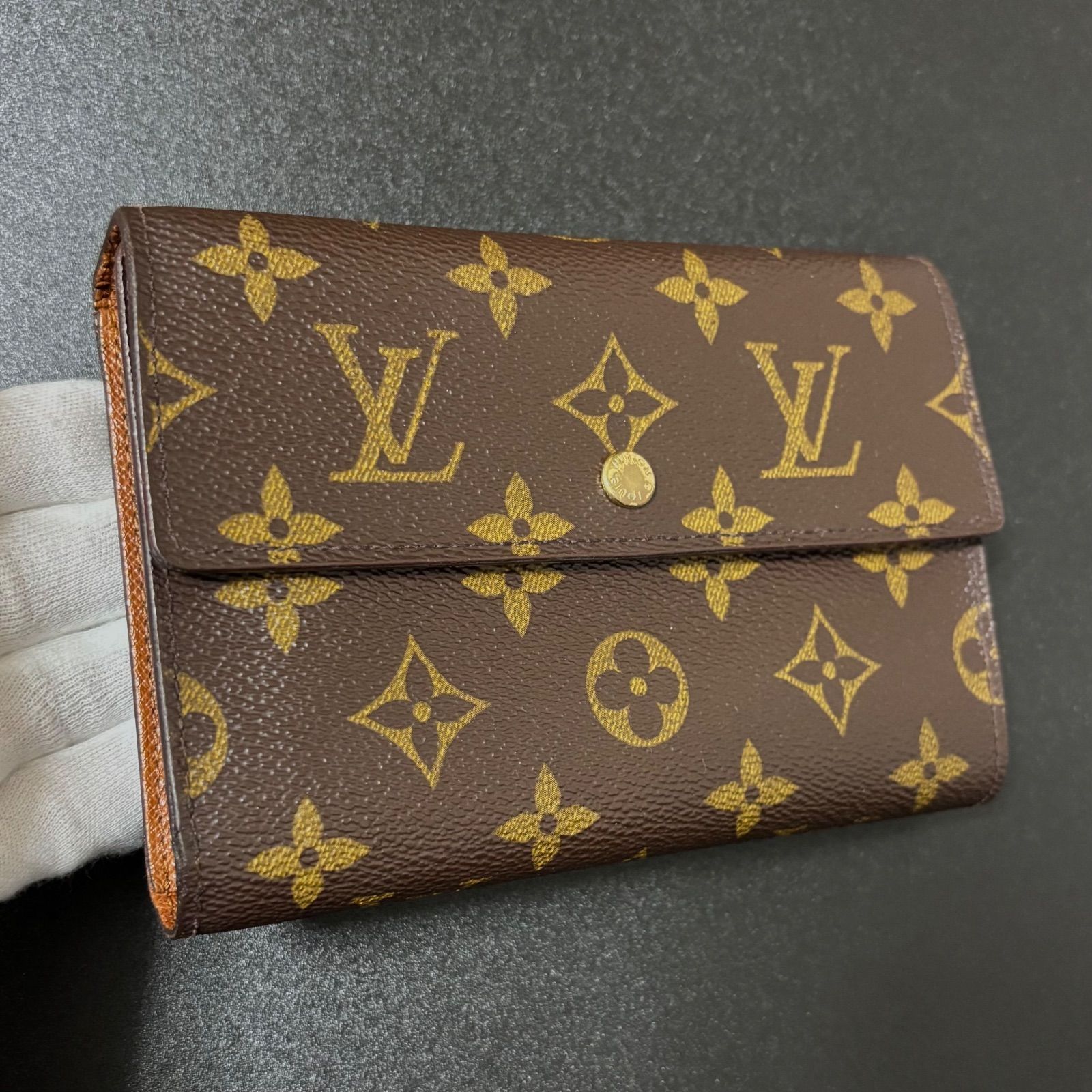 ルイヴィトン モノグラム エテュイ パピエ 三つ折り財布 A80 u86 ポルト トレゾール エテュイ パピエ モノグラム 3つ 三つ 折り