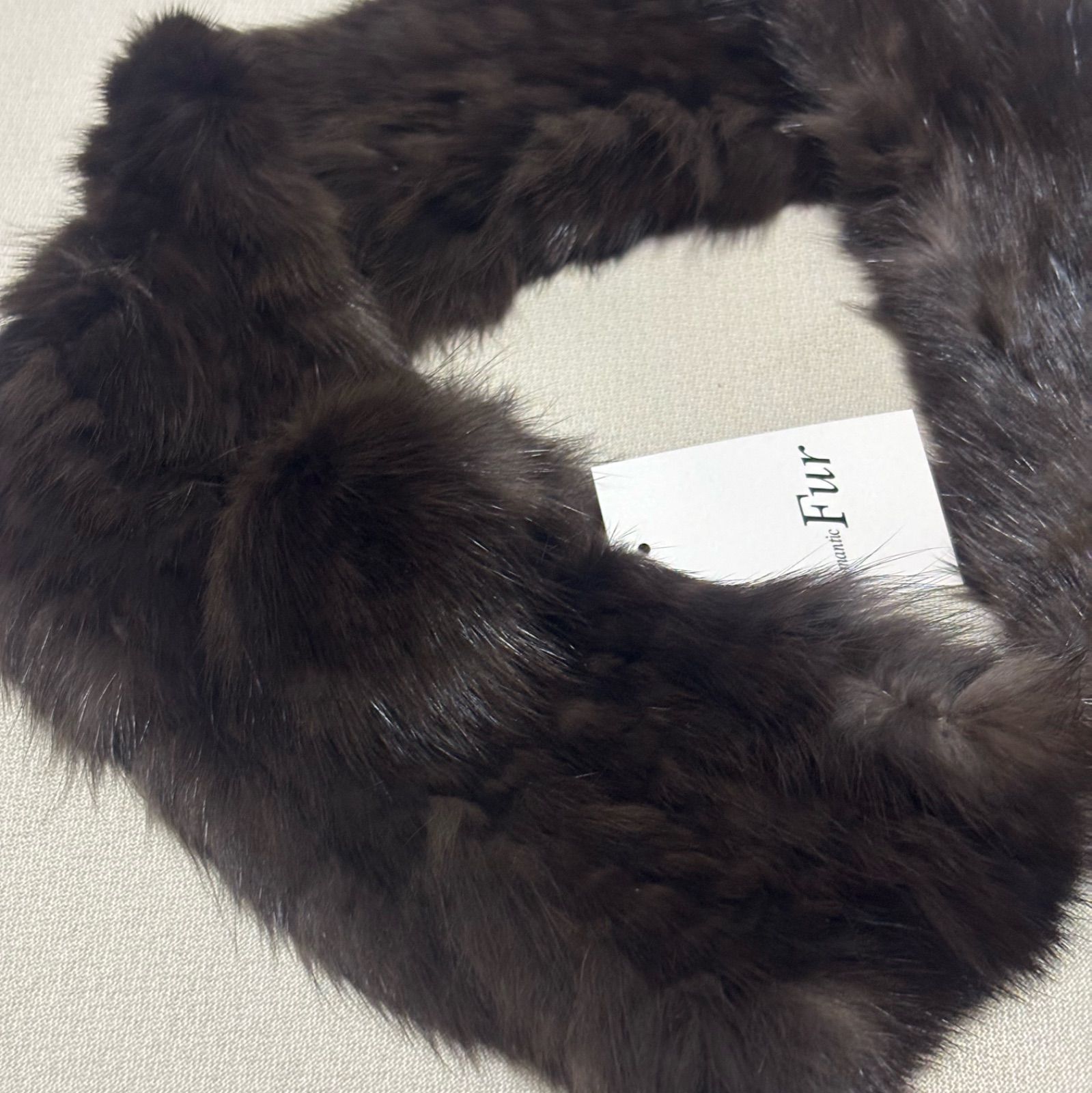 新品】ロシアンセーブルファーマフラー 花付き 編み込み リアルファー