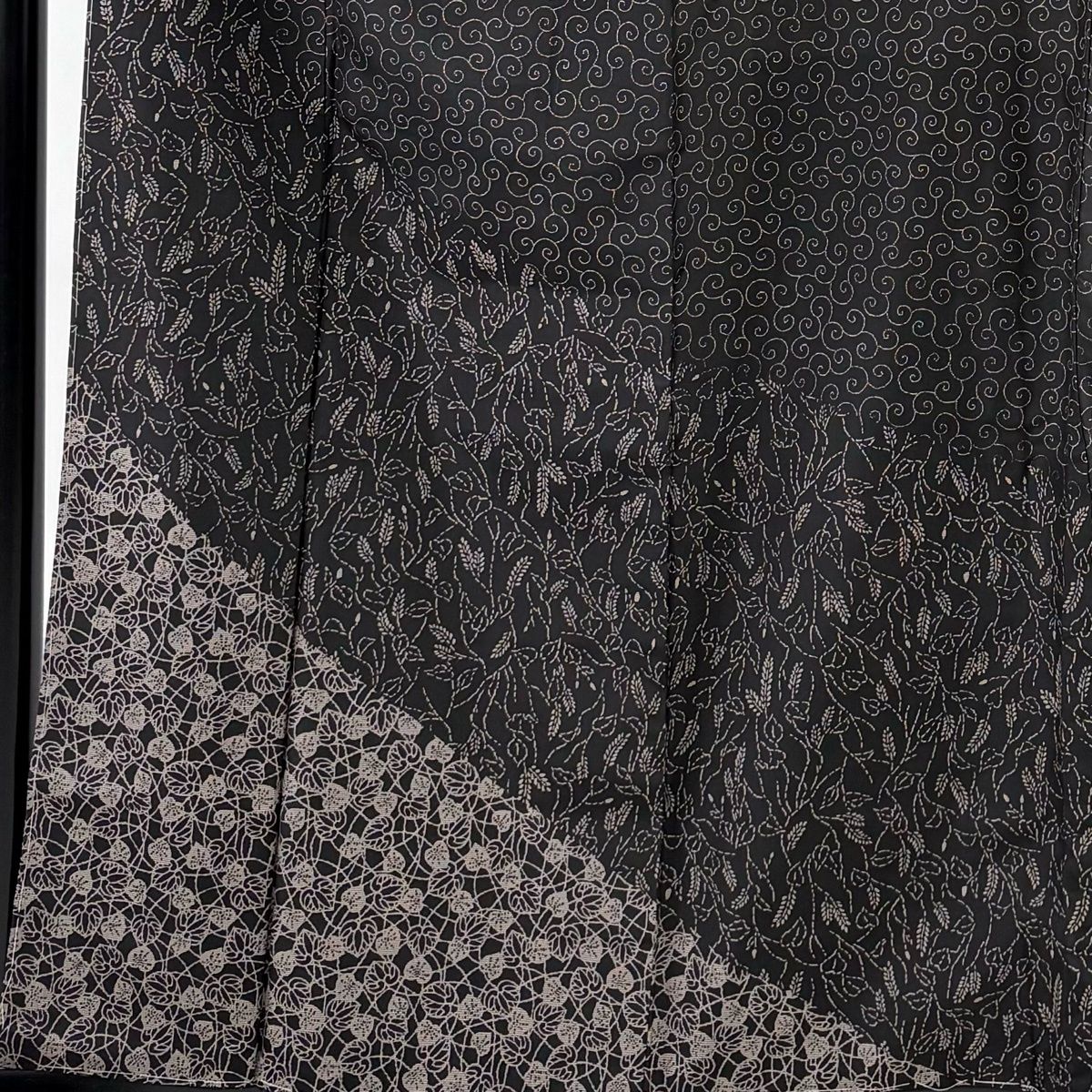 美品】 訪問着 身丈161cm 裄丈64.5cm M 袷 川村久太郎 紬地 落款 葉