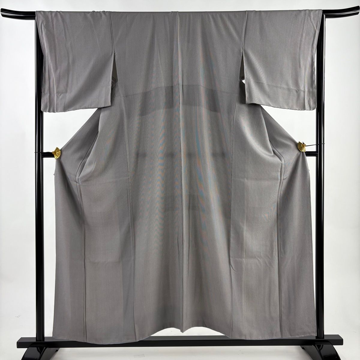 江戸小紋 身丈156.5cm 裄丈66.5cm M 袷 万筋 灰色 正絹 名品 【中古