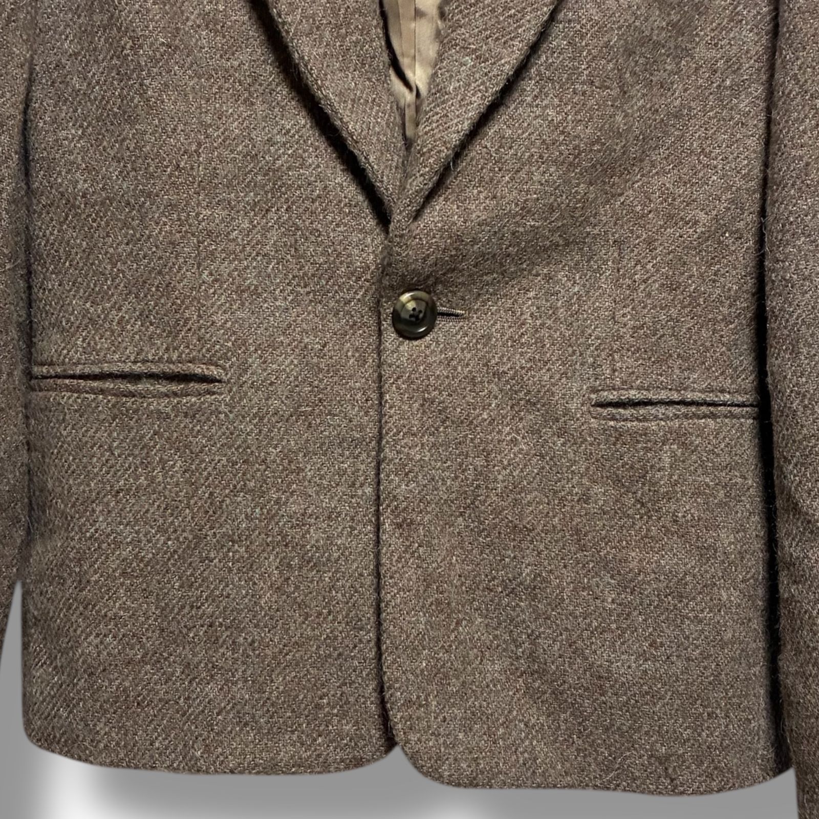 【ラルフローレン】ツイードジャケット ウールアルパカ ブラウン RALPH LAUREN ラルフローレン ツイード テーラードジャケット 9号 S