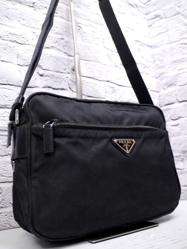 ◇ PRADA プラダ ユニセックス ナイロンxレザー クロスボディ