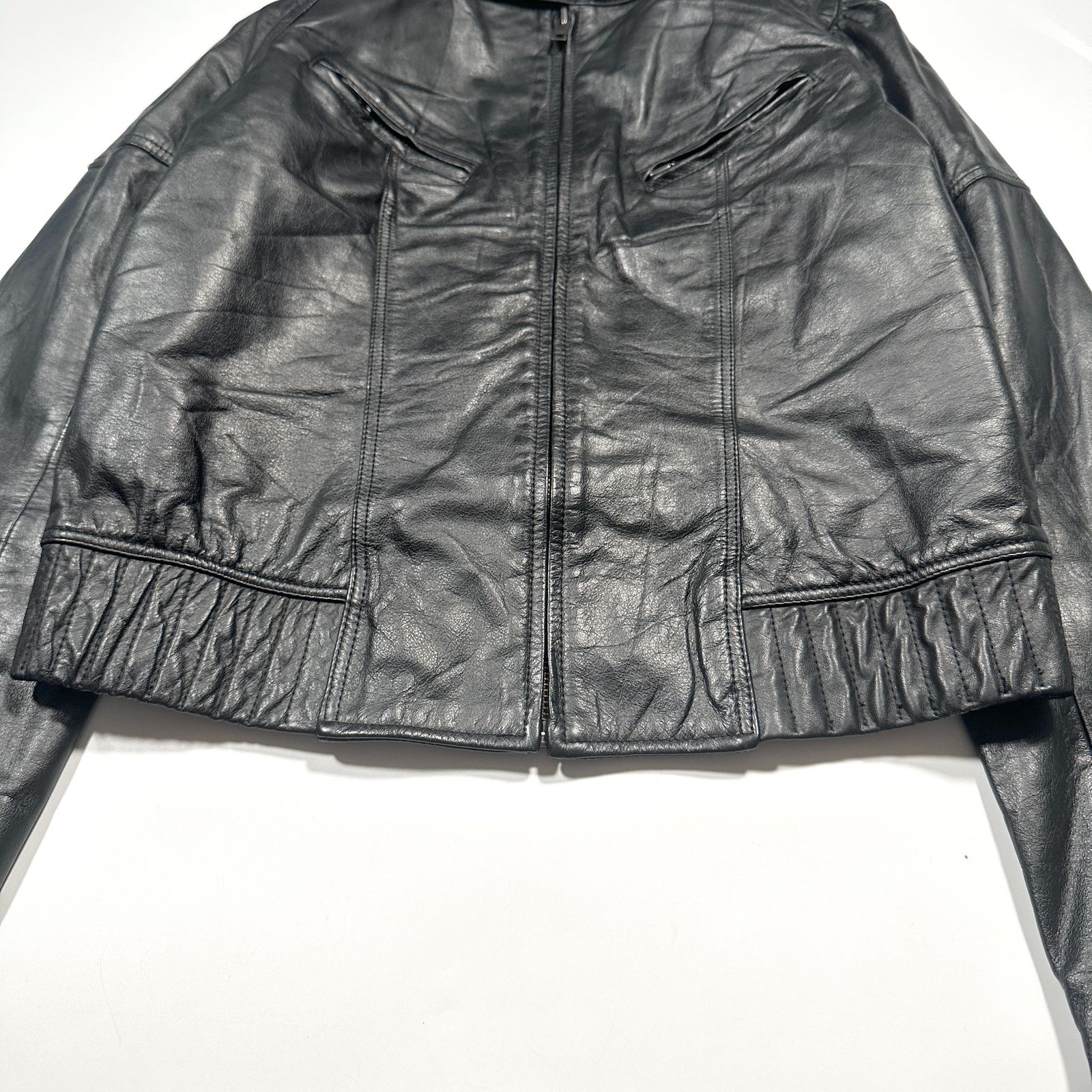 DIESEL ディーゼル レザー ライダースジャケット バックロゴ ブラック 