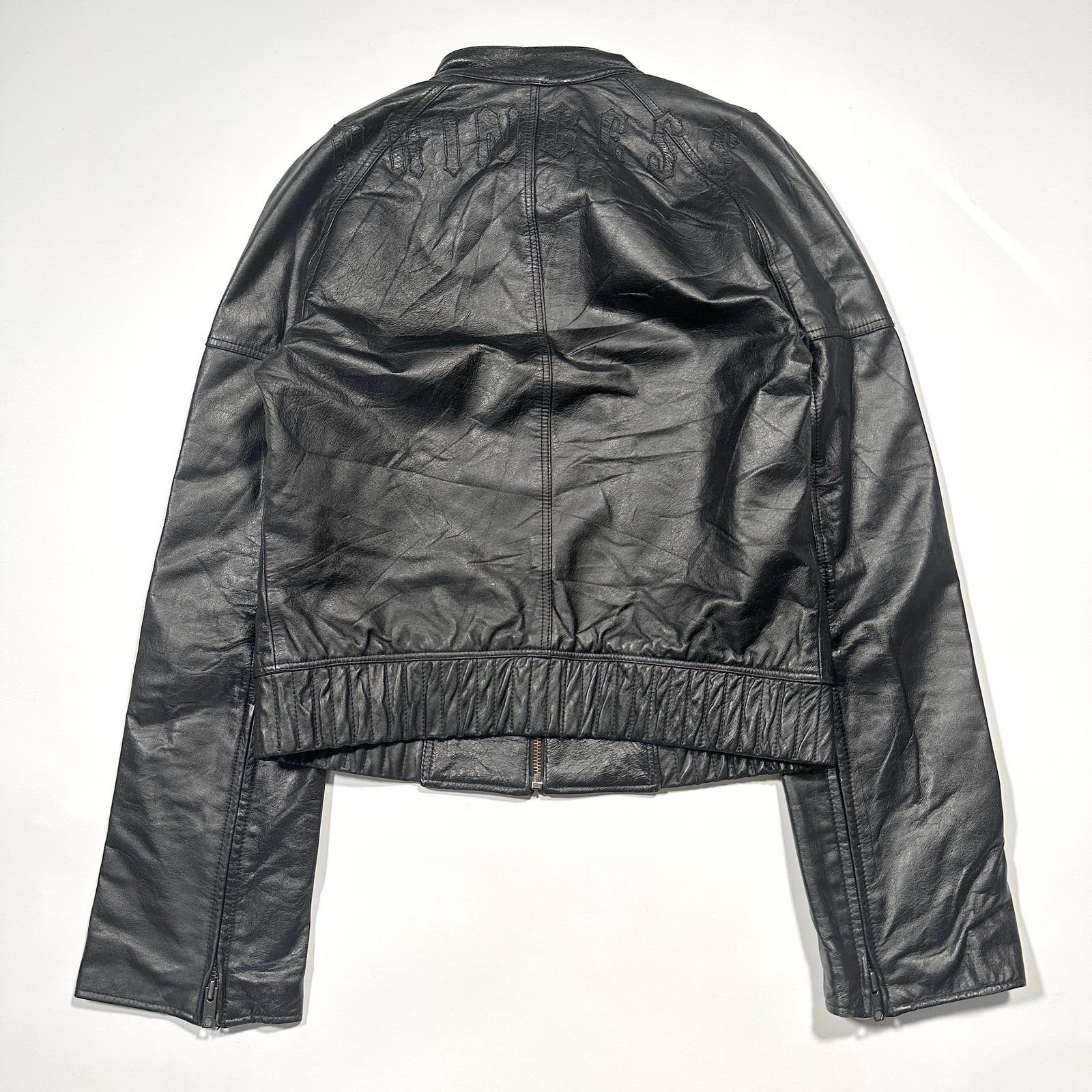DIESEL ディーゼル レザー ライダースジャケット バックロゴ ブラック 