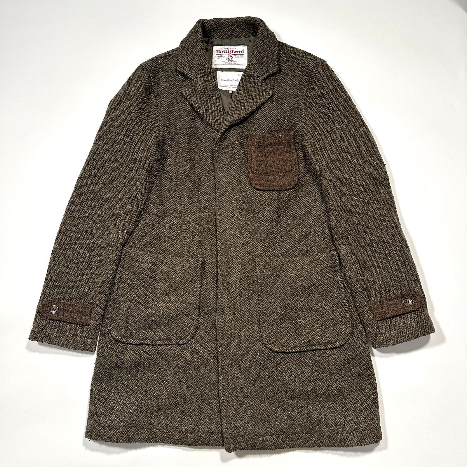 美品】HarrisTweed ハリスツィード ヘリンボーンツイード チェスター