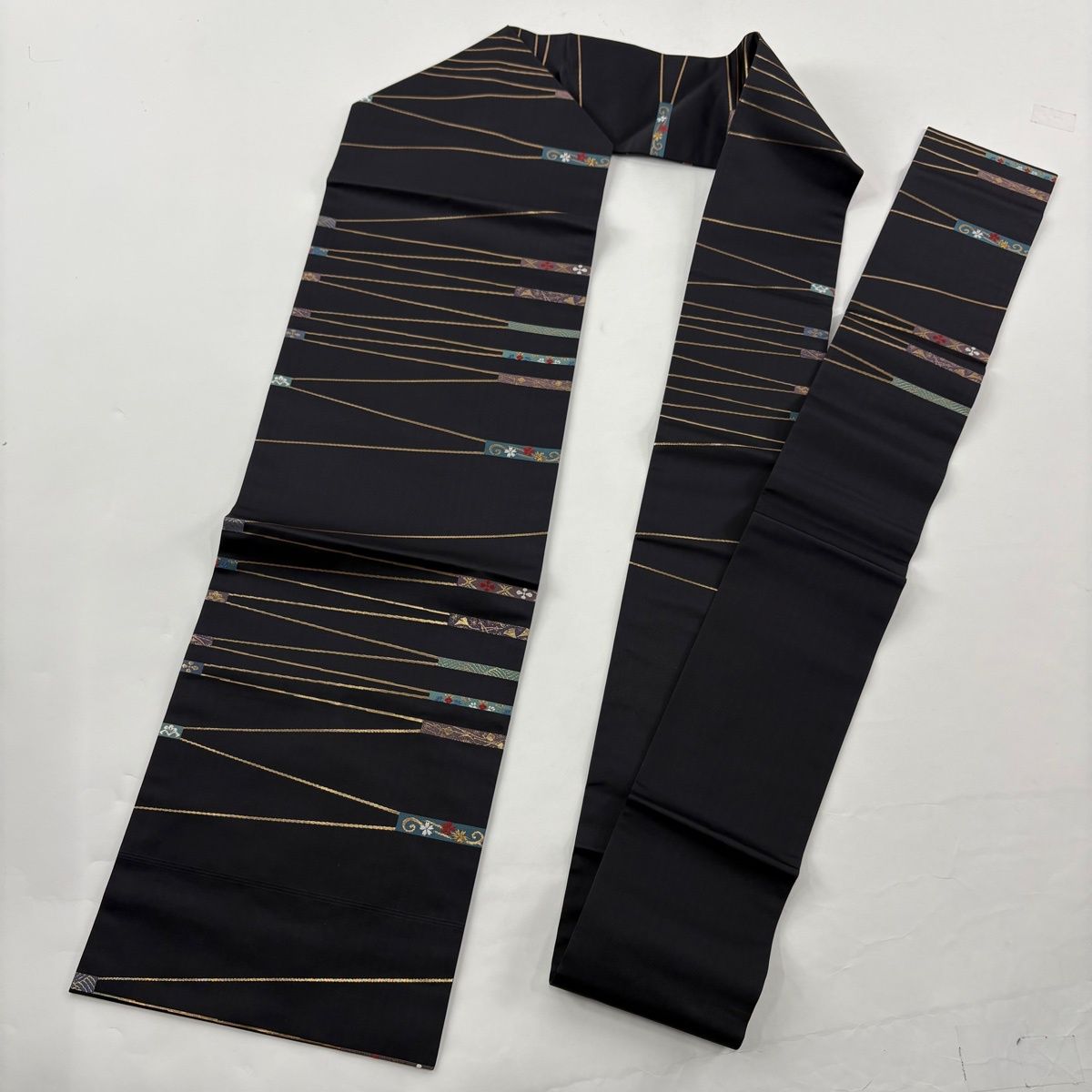 美品】 小紋 身丈160cm 裄丈64cm M 袷 斉藤三才 名古屋帯セット 落款