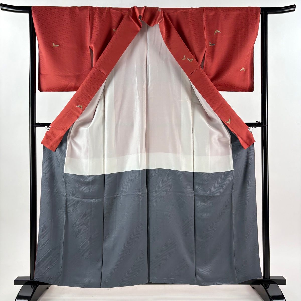 美品】 小紋 身丈160cm 裄丈64cm M 袷 斉藤三才 名古屋帯セット 落款