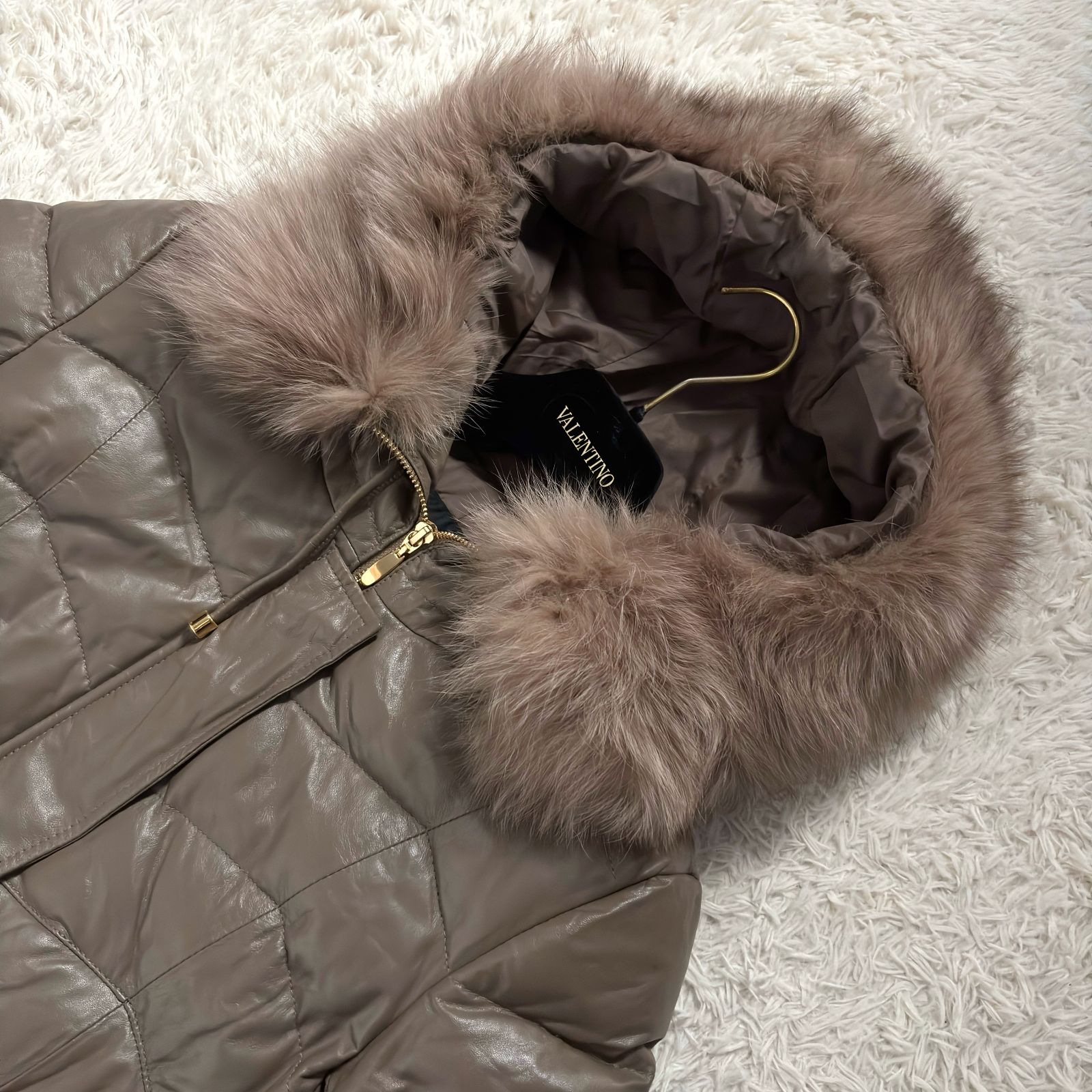 美品 DAMA collection ダーマコレクション ダウンコート 高級ブルー