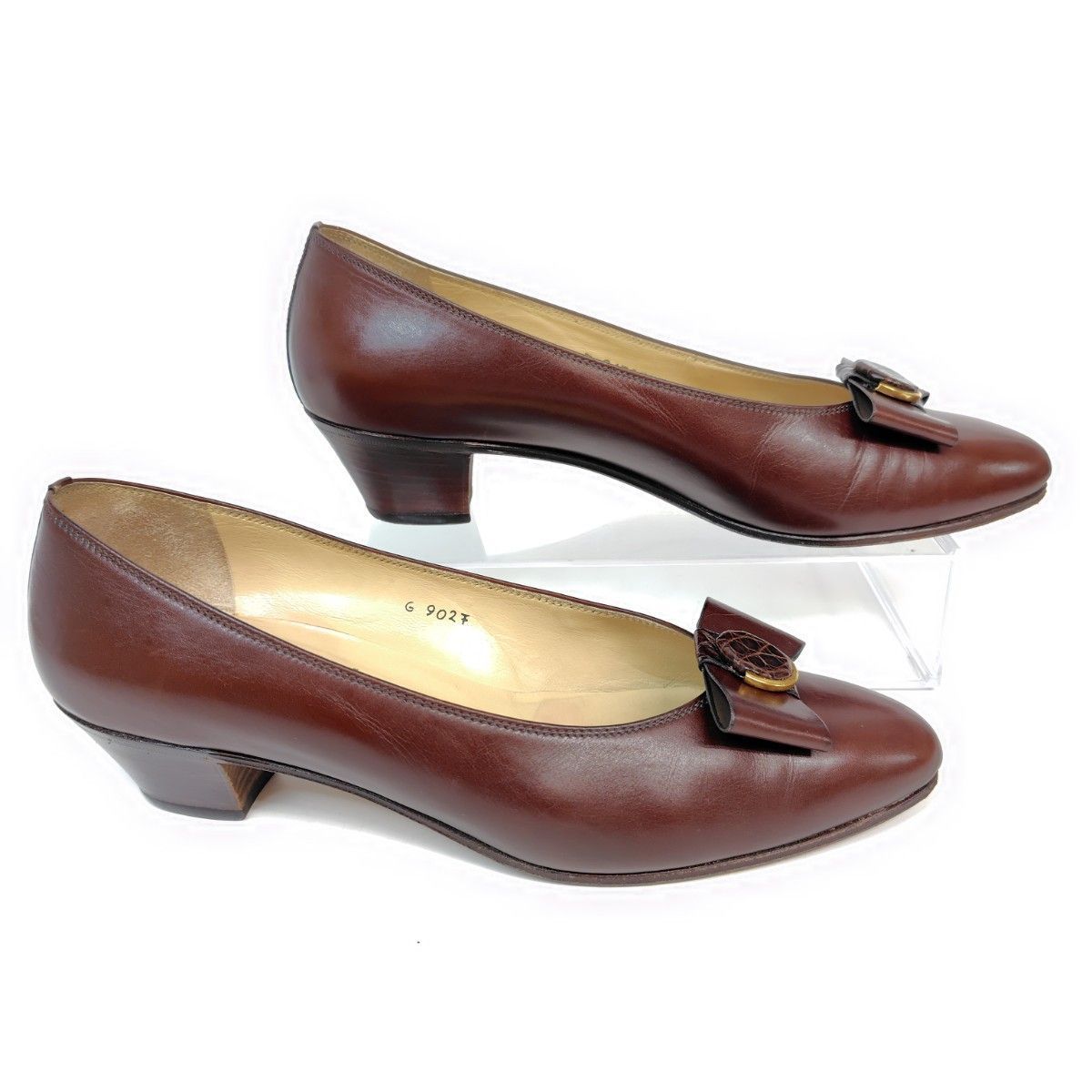 イタリア購入 タニノクリスチー パンプス 35 秋に 栗色 イタリア購入