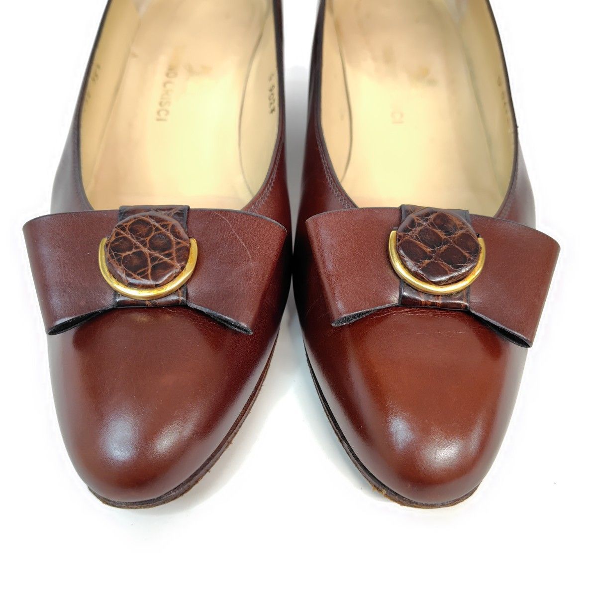 美品☆TANINO CRISCI/タニノクリスチー/レザー/パンプス/23.5 TANINO CRISCI タニノクリスチー パンプス 35.5B リボン 2way レザー