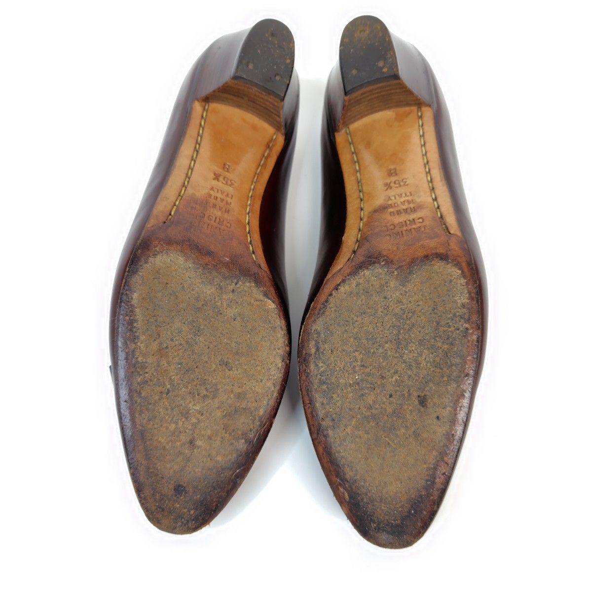 イタリア購入 タニノクリスチー パンプス 35 秋に 栗色 イタリア購入