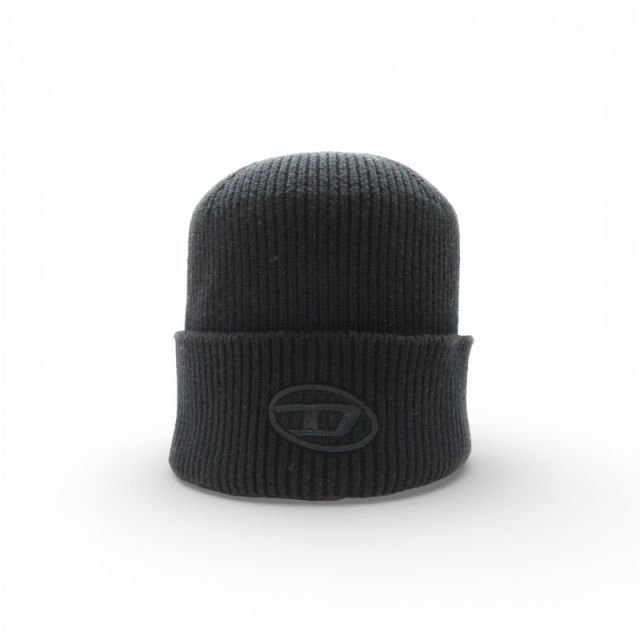 DIESEL K CODER FULLY B LOGO BEANIE BLACK A04029 ディーゼル