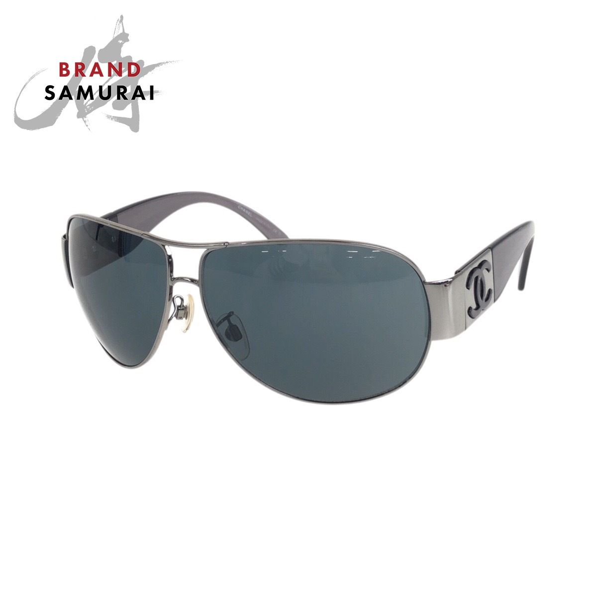 美品 CHANEL シャネル ココマーク グレー プラスチック/メタル 4128 c