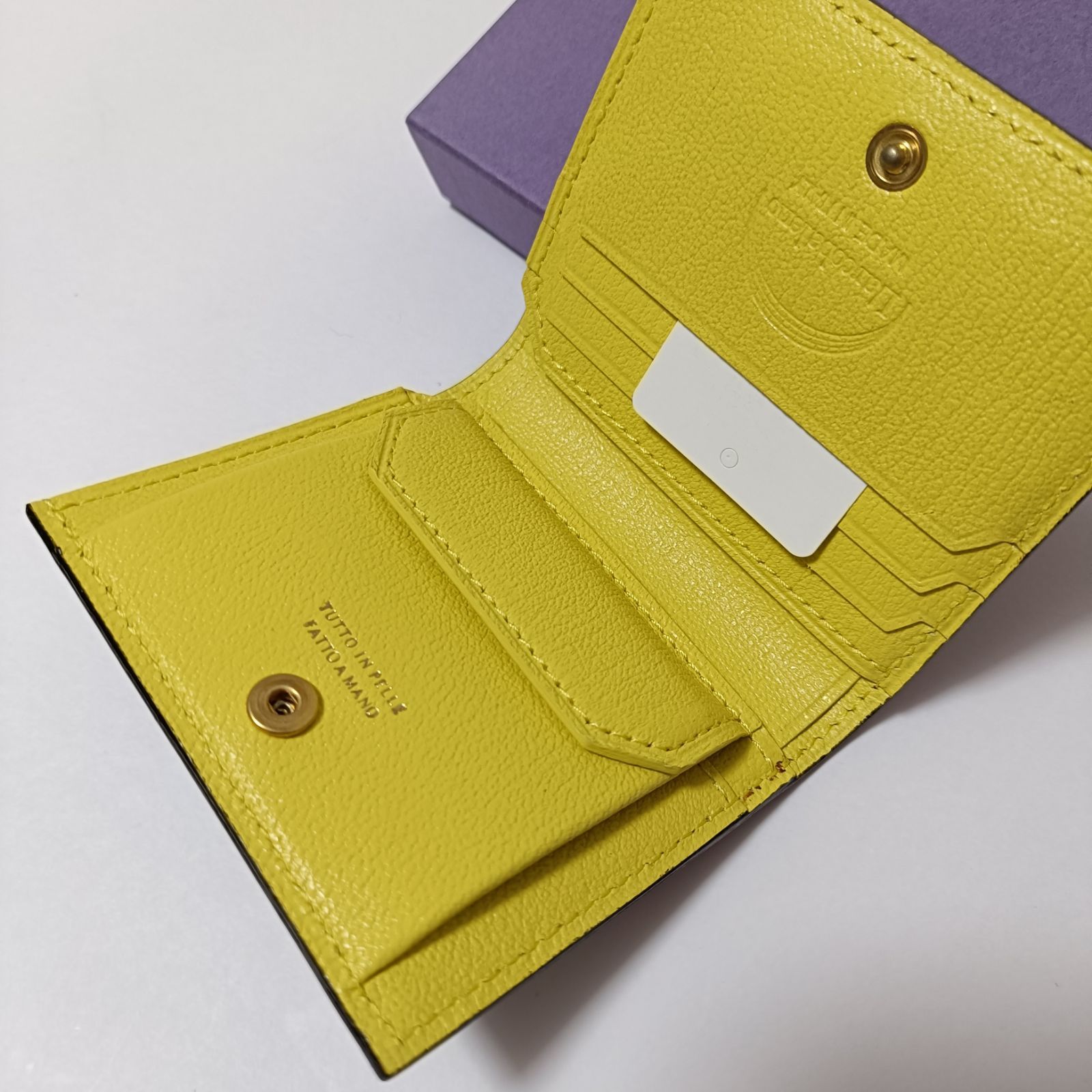 未使用箱付 L'arcobaleno ラルコバレーノ / ゴートレザー 二つ折り