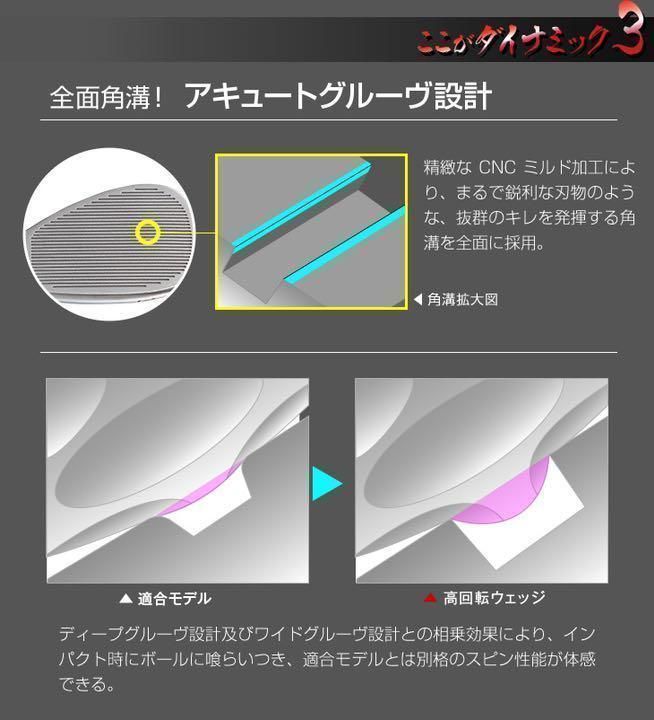 【左 レフティ】世界最多角溝で超絶バックスピン ダイナミクス ハイスピンウェッジ 左 大好評】世界最多角溝で超絶バックスピン! ☆ ダイナゴルフ