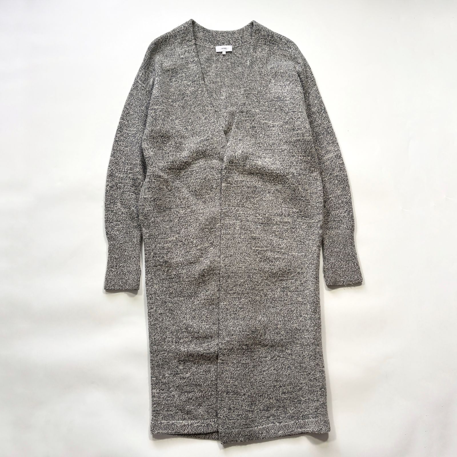 HYKE ハイク ニットコート ロング カーディガン ガウン ウール100 