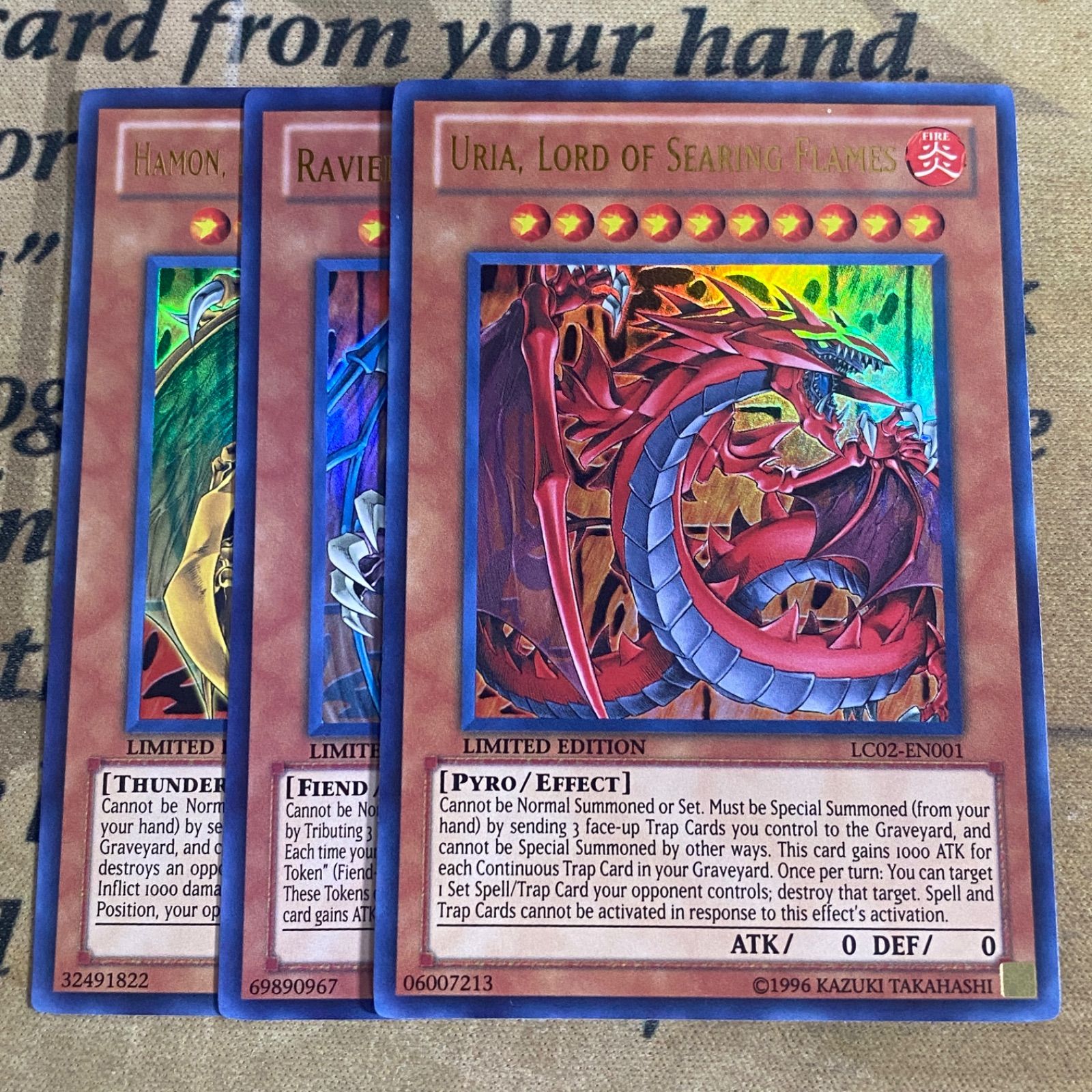 遊戯王 降雷皇ハモン 幻魔皇ラビエル 神炎皇ウリア LC02 英語 英語版