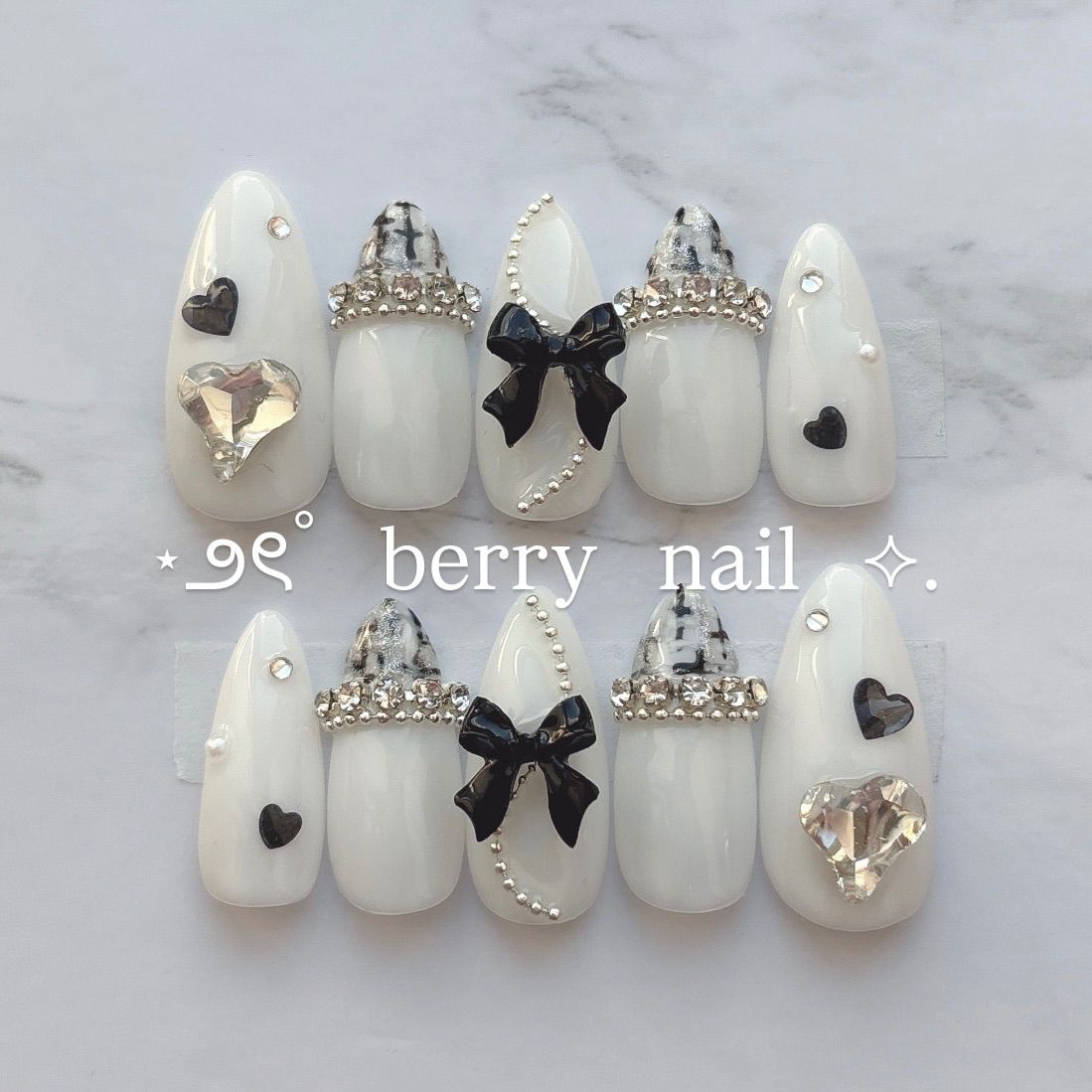 ちゅるん ネイルチップ 韓国 ワンホン フレンチガーリー 量産型 推し