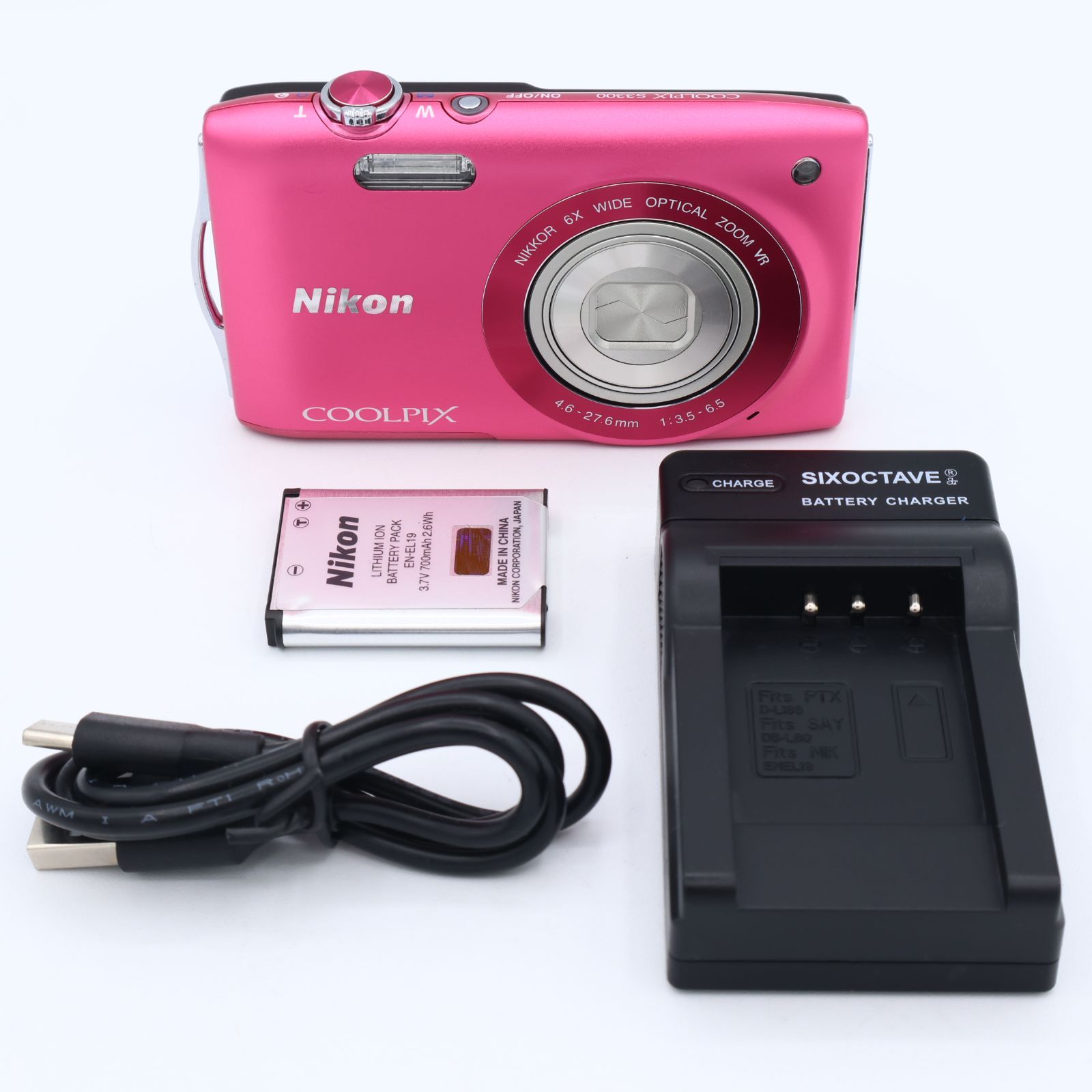 Nikon COOLPIX S3300 ピンク　美品 充電器等付属 Nikon ニコン デジタルデジタルカメラ COOLPIX (クールピクス) S3300