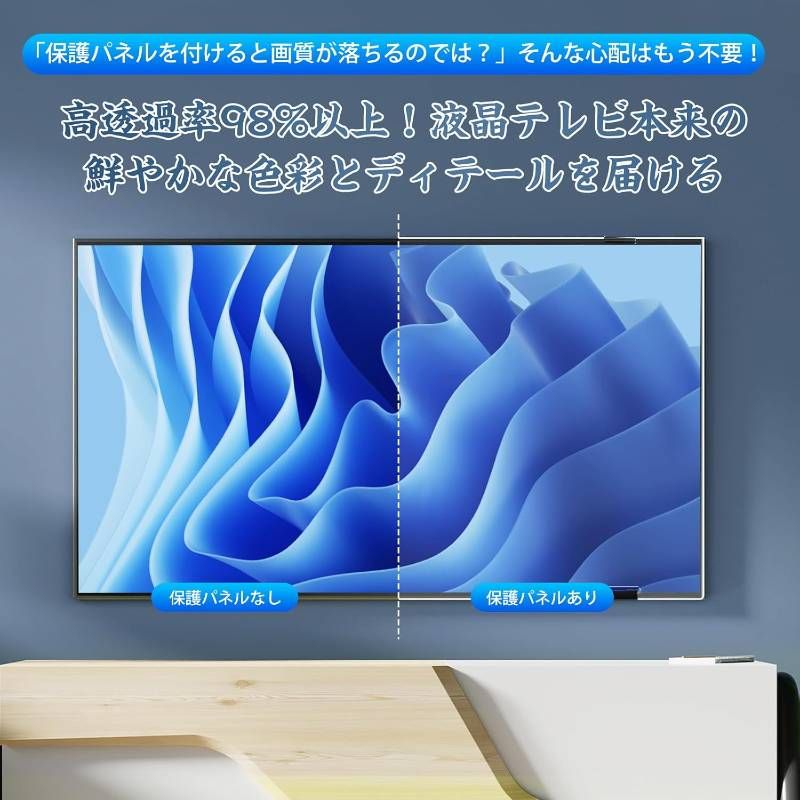 液晶テレビ保護パネル 55インチ テレビカバー アクリル製 液晶TV保護 テレビ保護パネル 55型 55インチ クリアパネル テレビガード テレビ