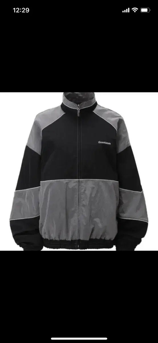 threetimes ブラック/グレー ウィンドブレーカー - メルカリ