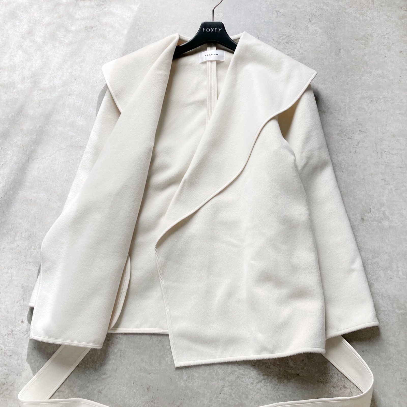 美品 フレイアイディー FRAY I.D ショールカラー ショートリバーコート 