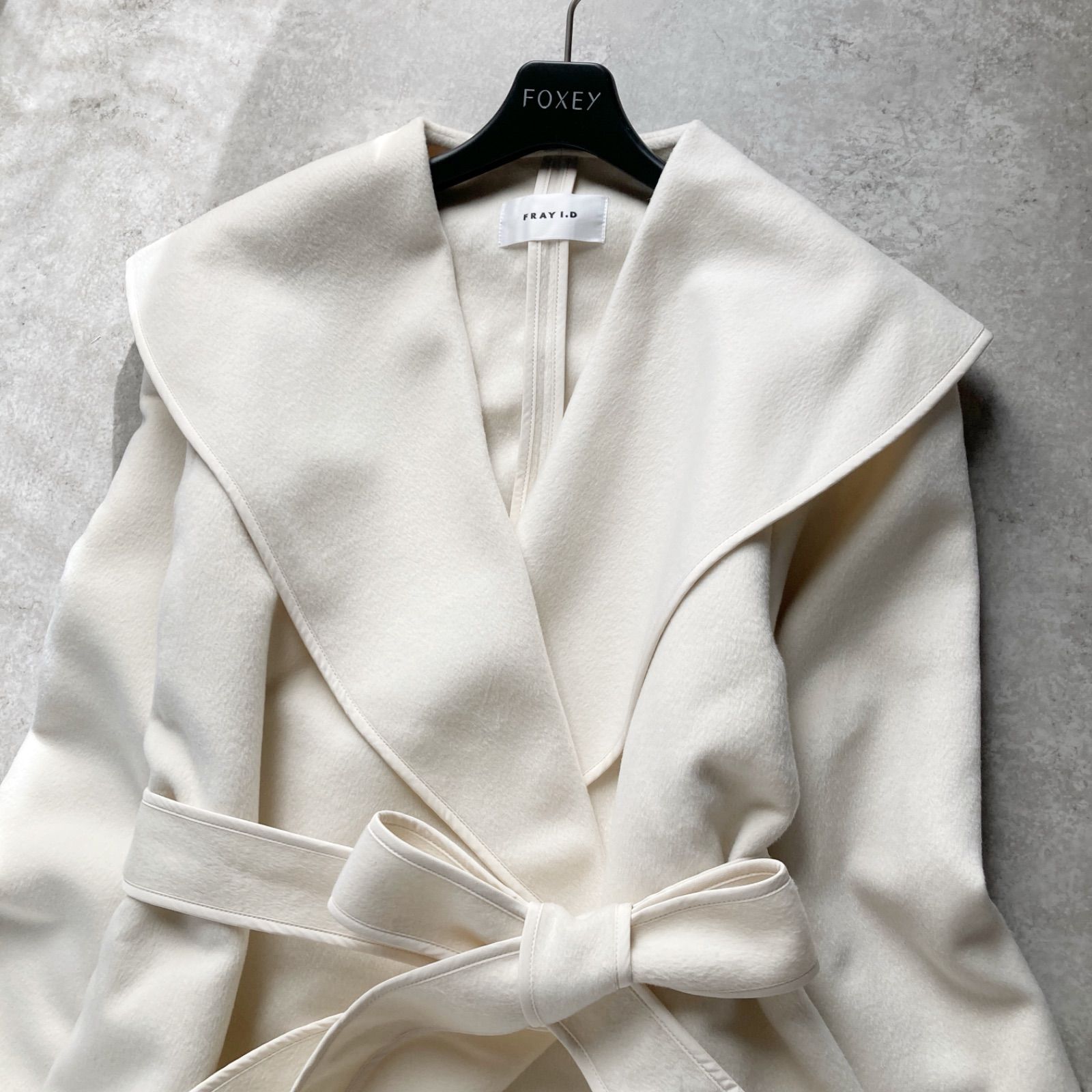 美品 フレイアイディー FRAY I.D ショールカラー ショートリバーコート 