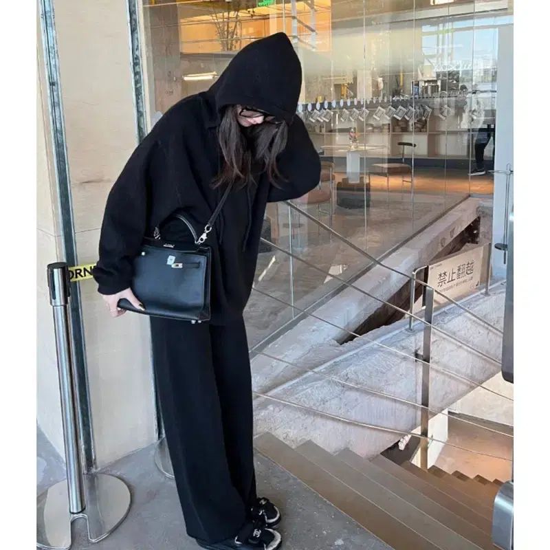 2624 スカートセット商品 ウール フード付きニット セットアップ