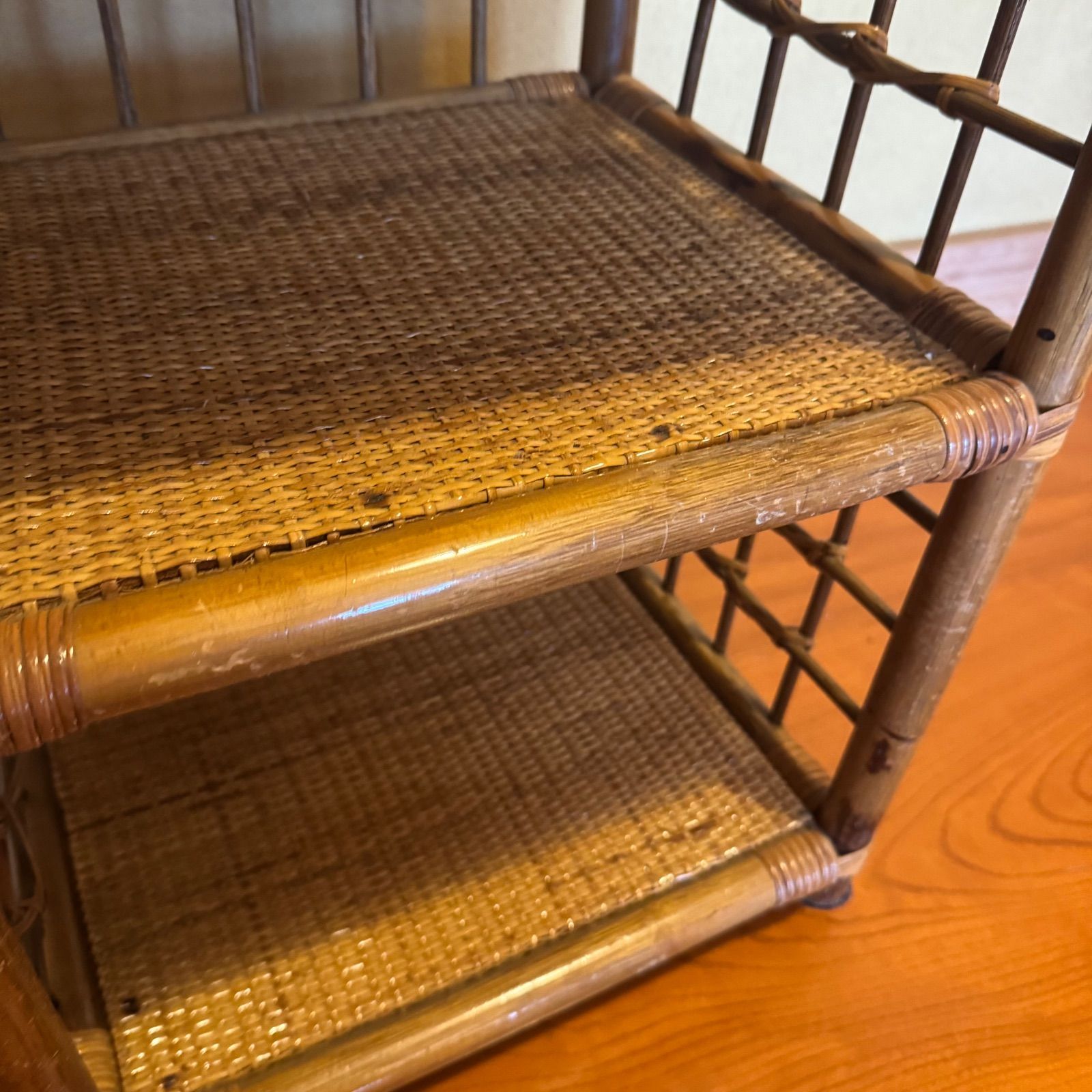 ラタン 電話台 チェスト 籐 家具 網代編み アンティーク - メルカリ