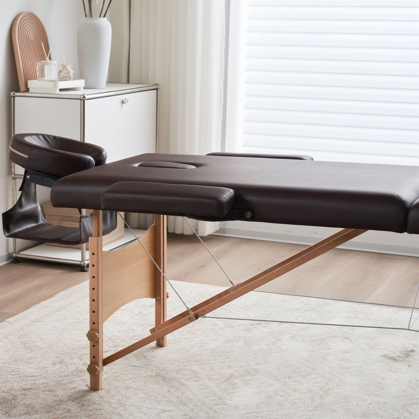 プラスサイズ】【人気商品】【グレー】 マッサージベッド 折りたたみ