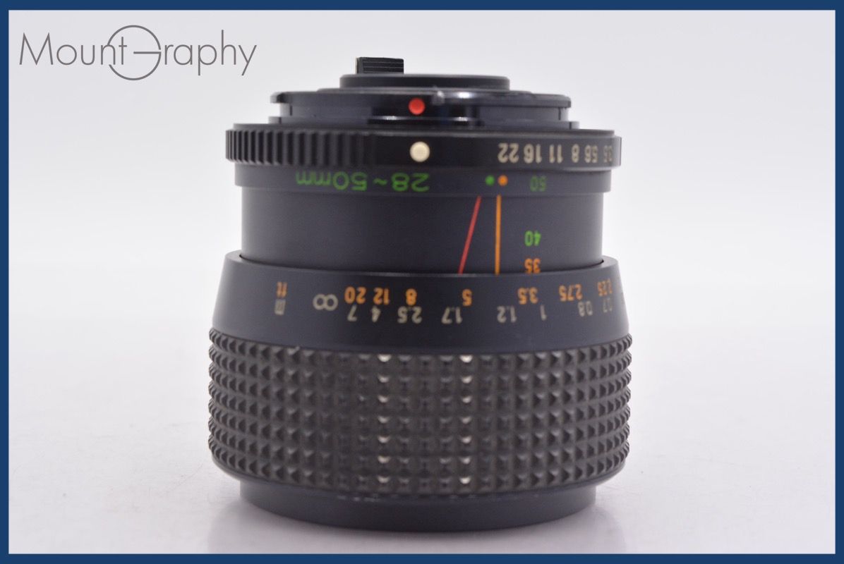 マミヤ Mamiya MAMIYA-SEKOR ZOOM E 28-50mm F3.5-4.5 前キャップ