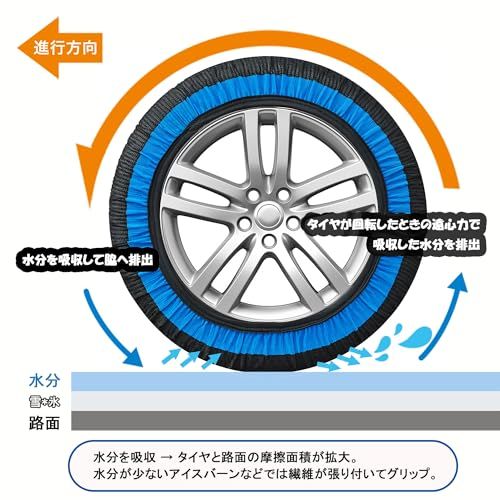非金属 タイヤチェーン 布製 黒と青S スノーチェーン 簡単装着 軽自動車 低振動 低騒音 タイヤを傷つけない チェーン規制対応 冬の雪?策 ジャッキアップ不要 彡 4 ff 0 f 409