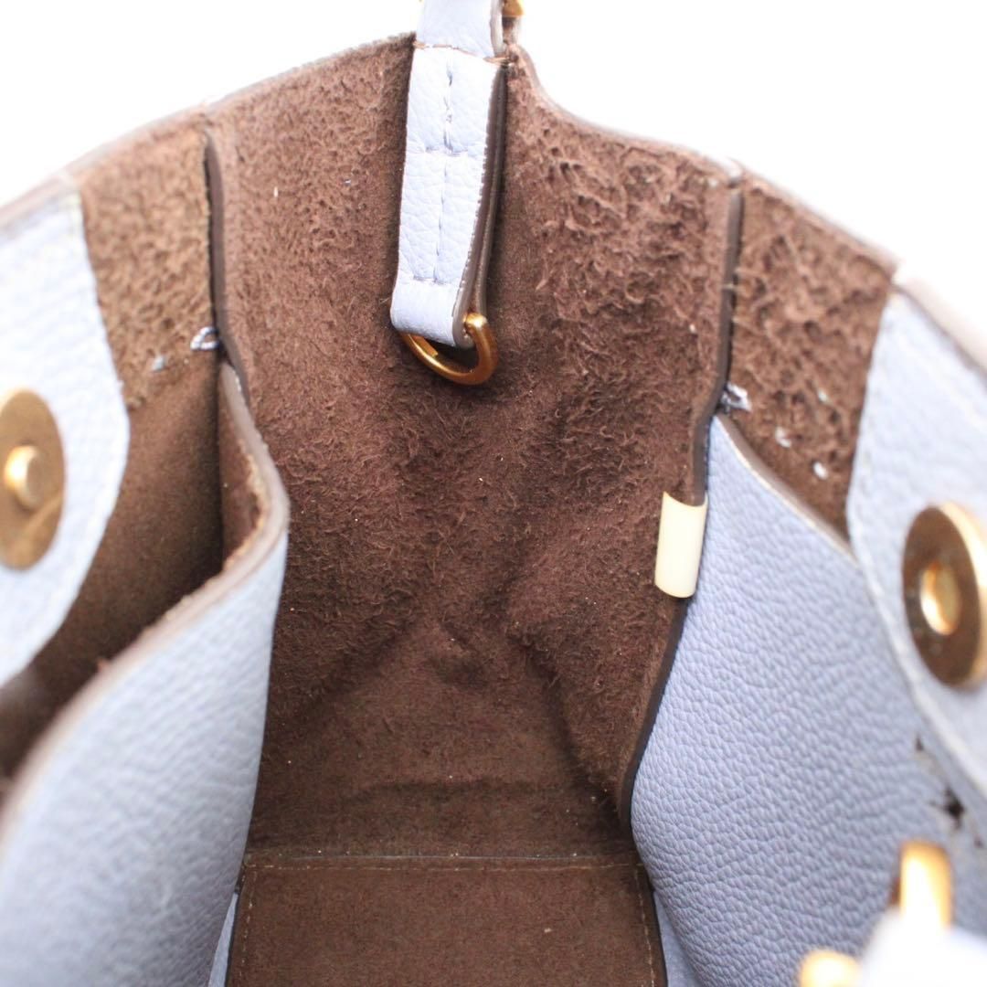 良品】TORYBURCH マックグロー ハンドバッグ 2way レザー 青色系