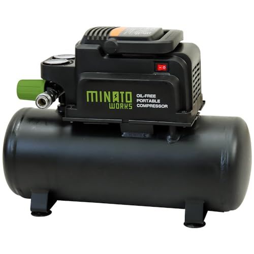 ミナトワークス オイルレス 型 エアーコンプレッサー CP 8 A 100 V タンク 容量 L m