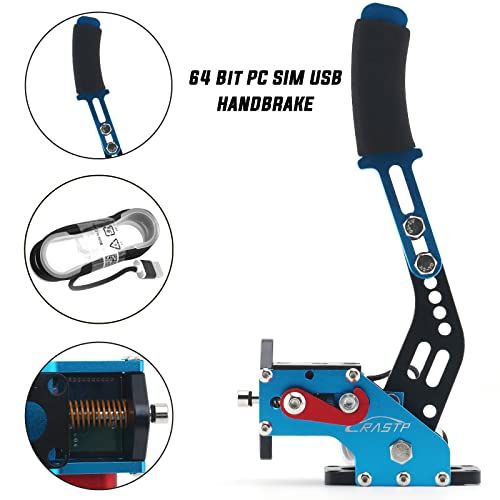 MUTEKI ゲーム ハンドブレーキ USB 接続 サイドブレーキ インストール簡単 レーシングゲーム ハンドルコントローラー ハンコン カーレーシング Windows Racing Games用 ブルー e