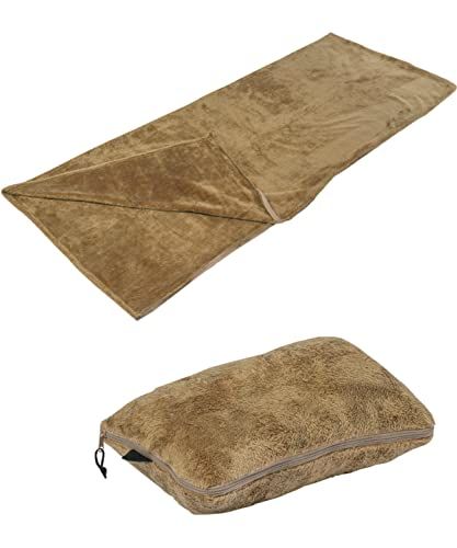 ビジョンピークス 寝袋 シュラフ 封筒型 フリースシュラフ インナーシュラフ 毛布 約190 cm 75 ブランケット 2 WAY クッション 大判 あったかい 膝掛け 収納袋付きe