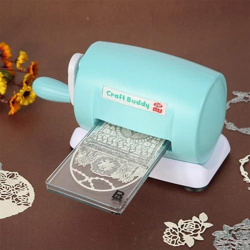 手?式ダイカット エンボス加工機 DIYスクラップブッキング向け ペーパーカッター カーボンスチール製ダイセット 手作り創作玩具用?花器 ブルー 彡 4 cdc 96 f 8