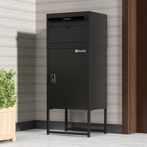 宅配ボックスポスト一体型 宅配BOX 郵便受け 電子キー付き 大容量 防水 屋外 戸建て 個人宅 置き配 自立 スタンド ハイタイプ 玄関 家庭用 m