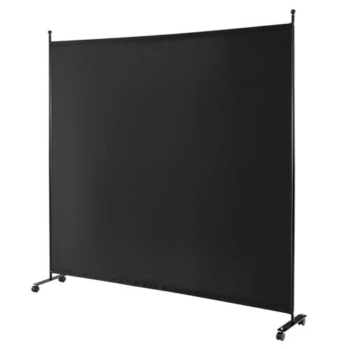 パーテーション 間仕切り 1連 幅184 cmx高さ184 cm キャスター付き ブラック 透けない パーティション 目隠し 衝立 屏風 スクリーン 部屋仕切り 事務所 オフィス 会議室 相談式 クリニック 病院 カフェ 家 ホテル 室内 m