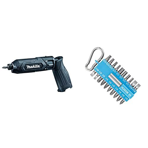 マキタ ペン型インパクトドライバTD 022 7 2 V 黒 トルク25 Nm バッテリ等別売 ボッシュ BOSCH 21ピースドライバービットセット ブルー m