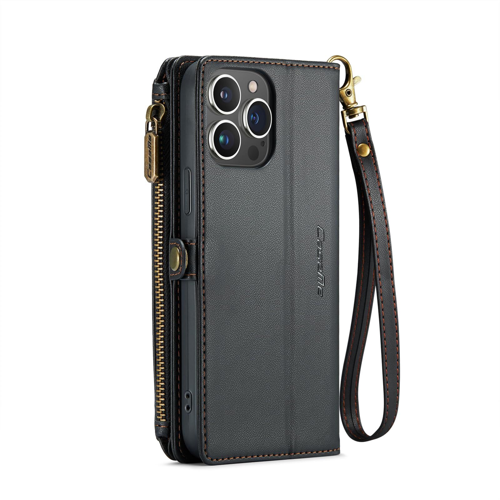 For 2023モデルiPhone15 Pro Maxケース手帳型【RFID ブロッキング機能】肩掛け 首かけ 斜めがけ  ショルダーストラップスタンド機能 カード収納 ファスナー設計(小銭やイヤホン、コインな)大容量財布合一ケース【MYH】アイフォン15プロマ - メルカリ