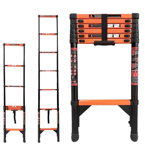 迅速に発送 伸びる はしご ONE STEP 伸縮はしご 耐荷重150 kg スライド式 折りたたみ 安全ロック コンパクト 多機能はしご 持ち運びに便利 軽量 室内 屋外 両用 2 7 m