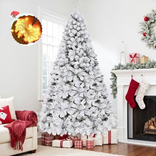 RAIN QUEEN ツリー 210 cm 雪化粧 電飾付き リアル ヌードツリー christmas tree おしゃれ 高濃密度 1100本の枝 白 ライト付き モミの木 組立簡単 店舗装飾 プレゼン m