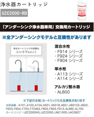 UZC 2000 RD 浄水器カートリッジ 13物質除去 アン ダーシンク型 カートリッジ 非 互換品 m