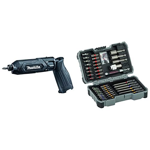 マキタ ペン型インパクトドライバTD 022 7 2 V 黒 トルク25 Nm バッテリ等別売 ボッシュ BOSCH ドライバービットセット 43本 六角軸6 35? 9?溝シャンク 25? ケース付 m